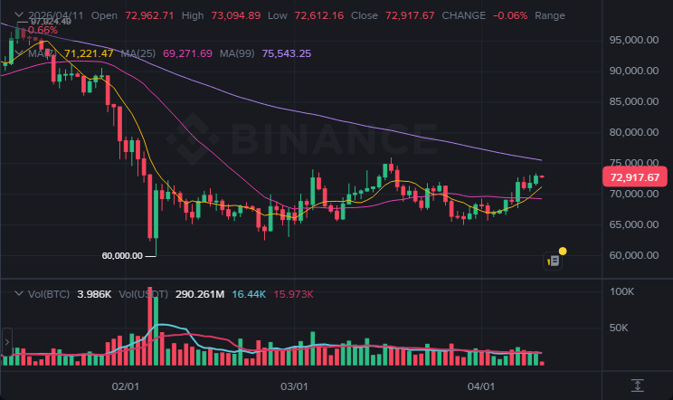 BTC 1일봉 차트 (2026-04-11 21:00 KST)