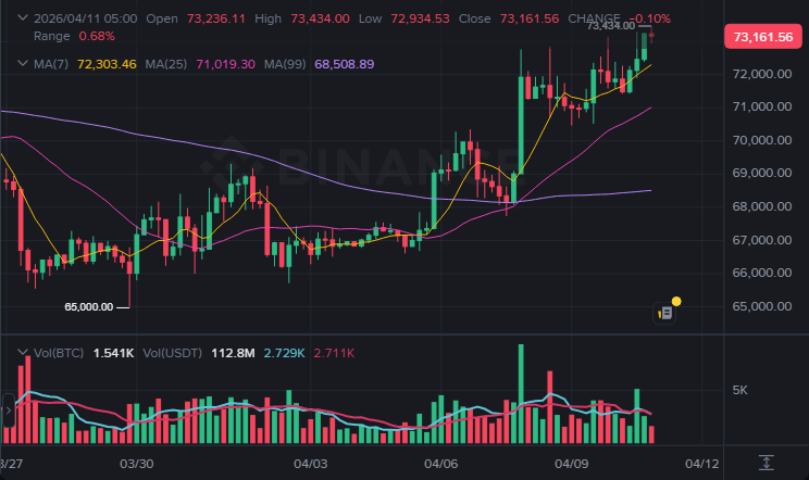 BTC 4시간봉 차트 (2026-04-11 07:00 KST)